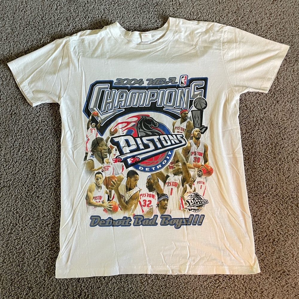 Vintage 2004 NBA Bootleg Rap Tee Detroit Pistons Championship Detroit Bad Boys